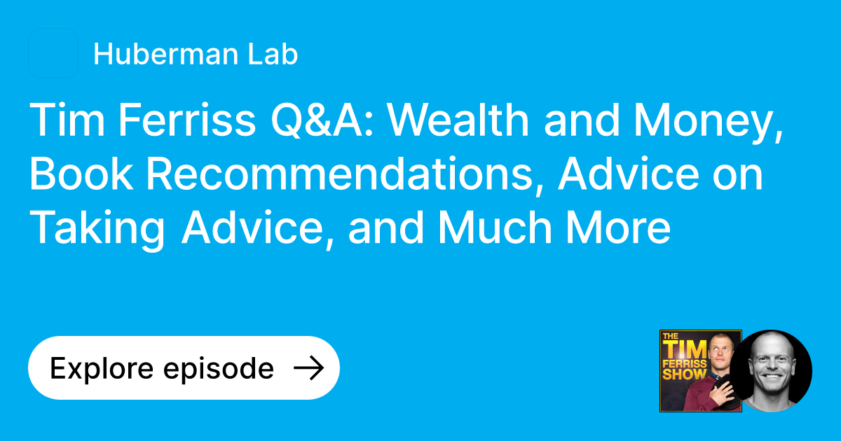 Episode Tim Ferriss Q&A Wealth and Money, Book