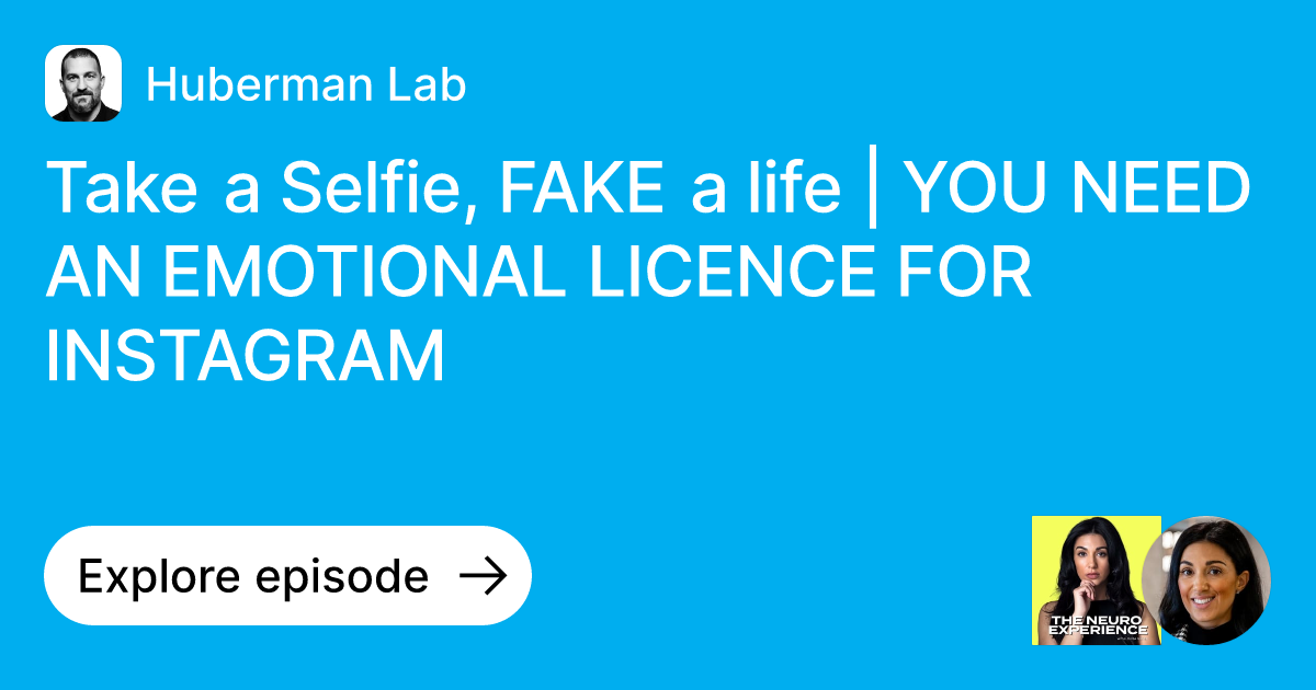 Episode Take a Selfie, FAKE a life YOU NEED AN EMOTIONAL LICENCE FOR