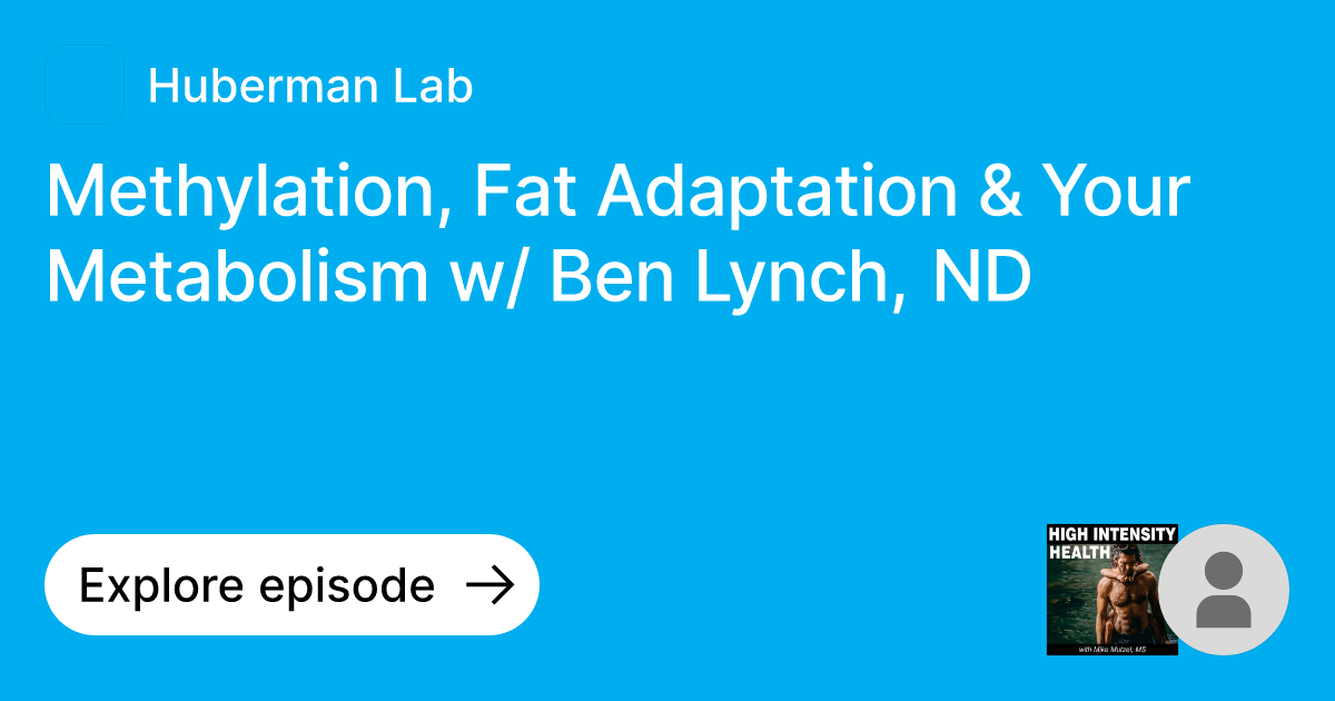 Episode: Methylation, Fat Adaptation & Your Metabolism w/ Ben Lynch, ND | Ask Huberman Lab Episode: Methylation, Fat Adaptation & Your Metabolism w/ Ben Lynch, ND | Ask Huberman Lab