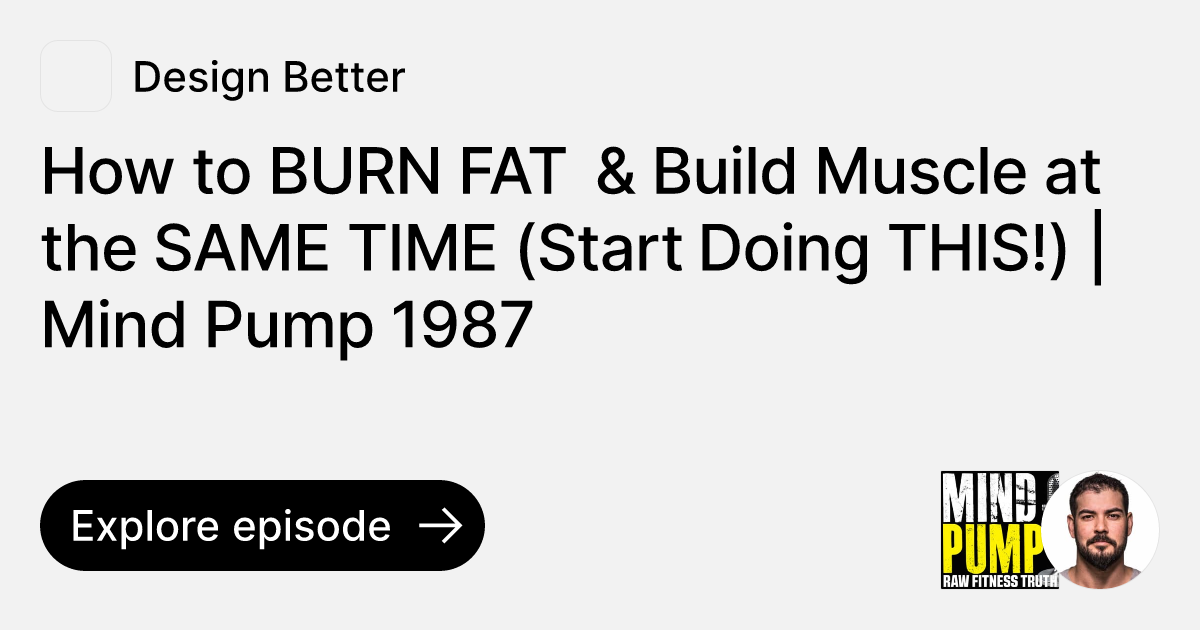 How to BURN FAT & Build Muscle at the SAME TIME (Start Doing THIS