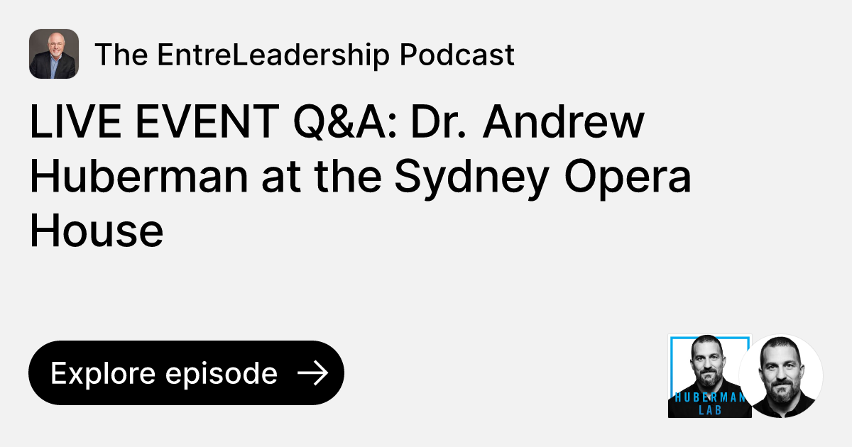 LIVE EVENT Q&A Dr. Andrew Huberman at the Sydney Opera House