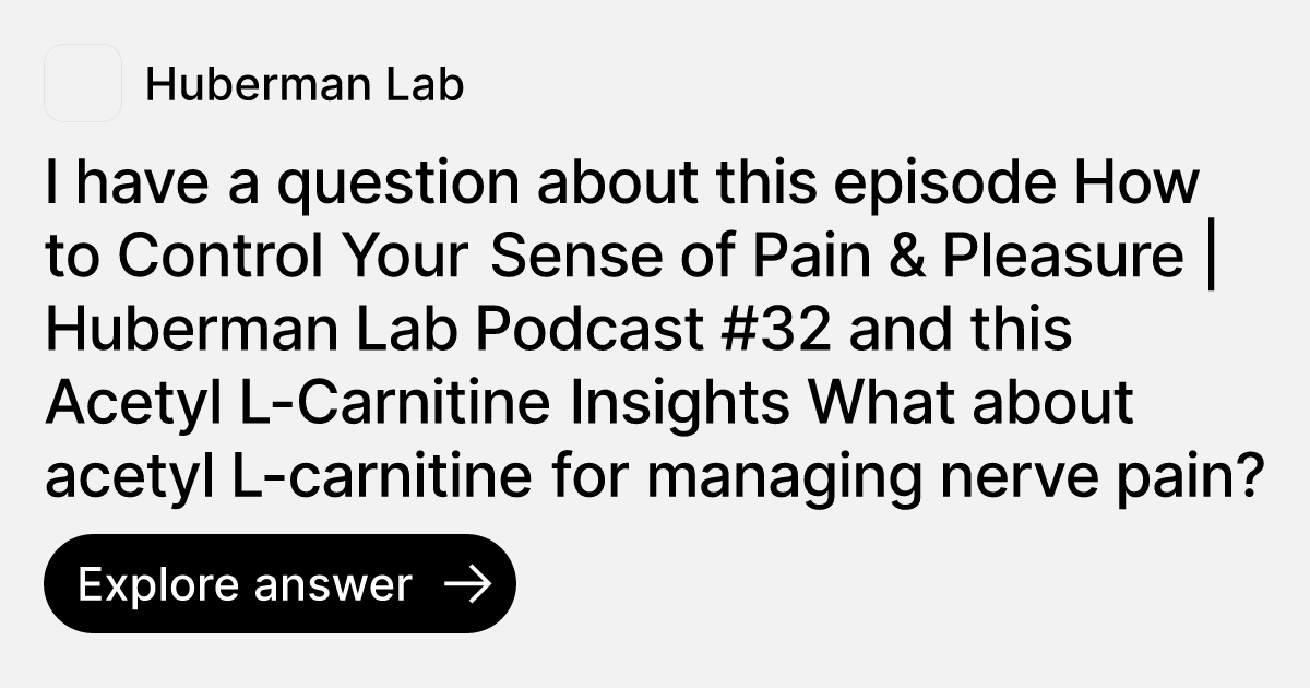 acetyl l carnitine huberman lab Amazon.com: Huberman Lab : Scicomm Media: Audible Books & Originals