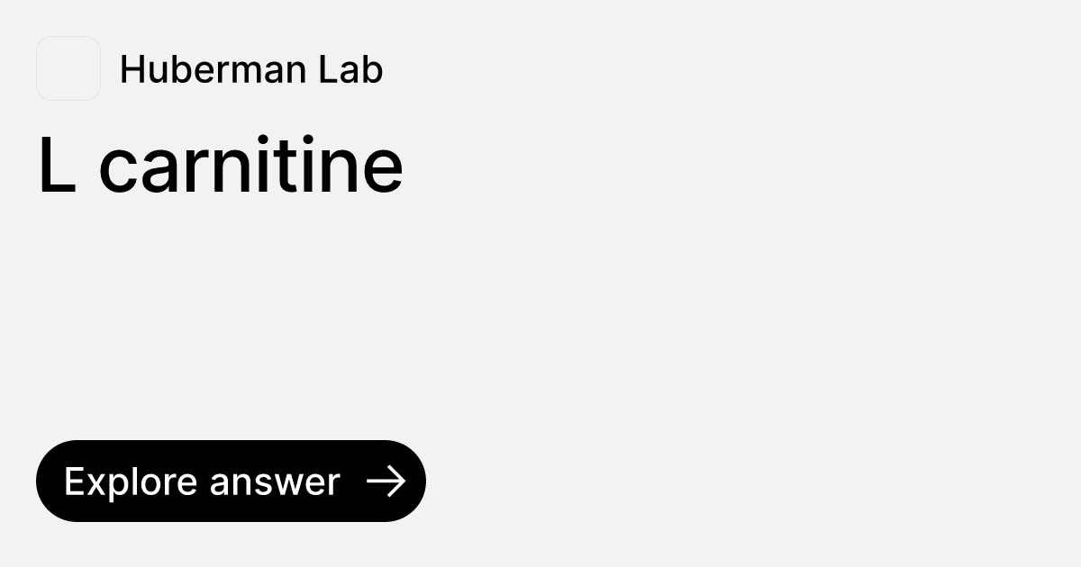 L carnitine
